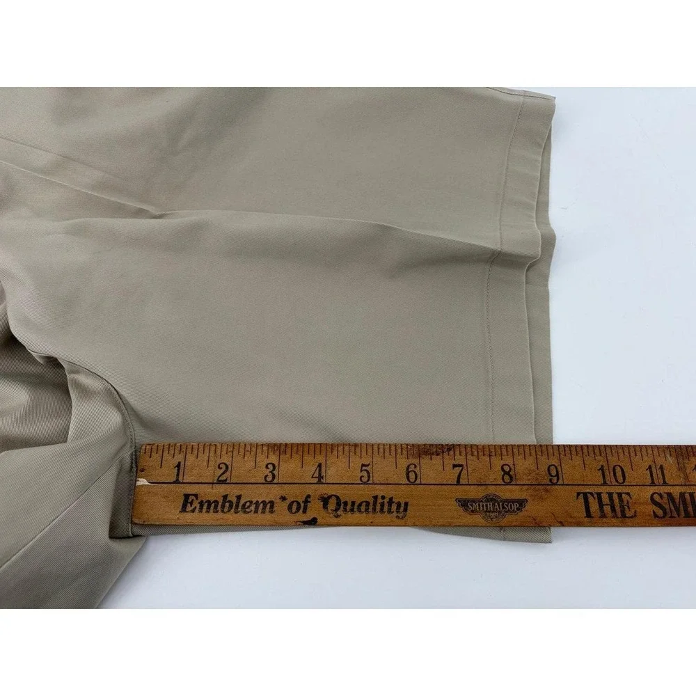 LL Bean, Y2K, Pleated Khaki Chino Shorts, Coastal Preppy Hi-Rise, Women Size 18